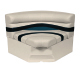 Premier Pontoon 32" Bow Radius Corner Section Seat, Platinum-Platinum Punch-Navy-Cobalt - Wise Boat Seats