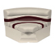 Premier Pontoon 32" Bow Radius Corner Section Seat, Platinum-Platinum Punch-Wineberry-Manatee - Wise Boat Seats