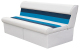 Deluxe Pontoon 55" Lounge Seat, White-Navy-Blue - Wise Boat Seats