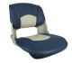 Skipper Injection Molded Folding Seat, Gray Shell With Gray & Blue Cushions - Springfield