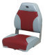 Mid-Back Folding Bass Boat Seat, Gray-Red - Wise Boat Seats