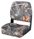 Camo Low Back Fold-Down Hunting & Fishing Seat, Camouflage MAX-4 - Wise Boat Seats