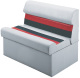 Deluxe Pontoon 36" Lounge Seat, Light Gray-Red-Charcoal - Wise Boat Seats