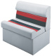 Deluxe Pontoon 27" Lounge Seat, Light Gray-Red-Charcoal - Wise Boat Seats