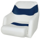 Bucket Seat 1205 with Arms and Flip-Up Bolster, Brite White-Midnite Blue - Wise Boat Seats