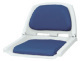 Folding Plastic Fishing Seats with Cushion, Navy with White Shell - Wise Boat Seats