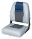 Blast-Off Tour Series High Back Folding Boat Seat, Gray-Charcoal-Navy - Wise Boat Seats