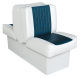 Back-to-Back Lounge Seat Deluxe Runner, White-Navy - Wise Boat Seats