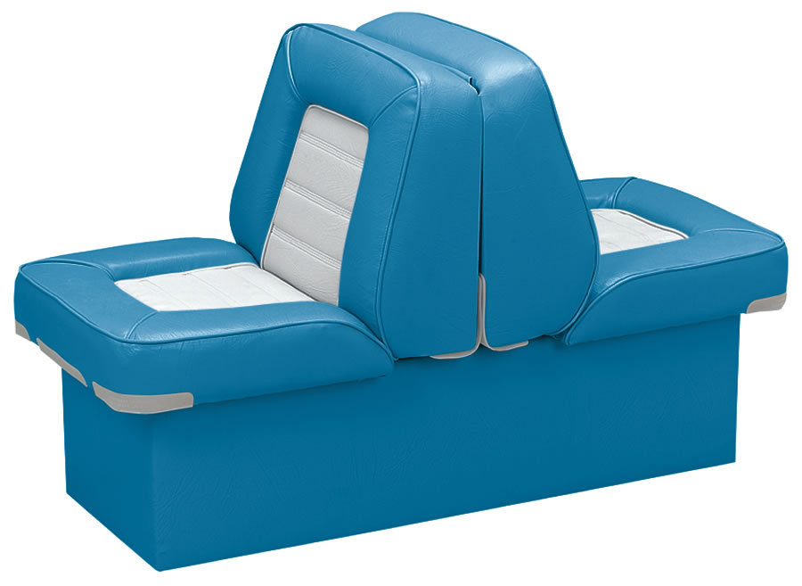 Back To Back Lounge Seat Deluxe Skyline Light Blue White Wise Boat